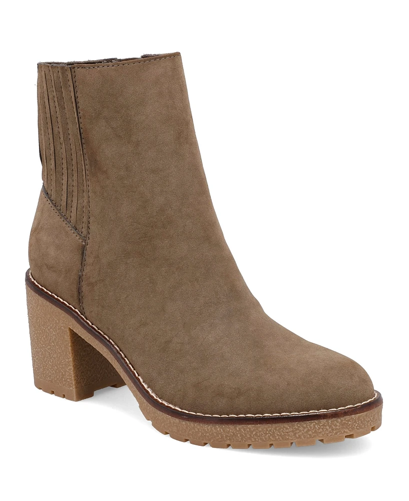 Mia Women's Harlow Lug-Sole Block-Heel Chelsea Booties