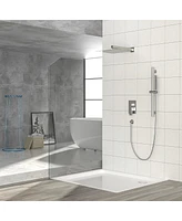 Streamdale Furniture Brushed Nickel Wall Mounted Rain Shower System