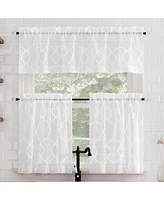 No. 918 Allerton Embroidered Trellis Rod Pocket Kitchen Single Curtain Valance, 52" x 14"