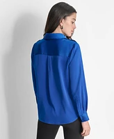 Dkny Women's Long-Sleeve Button-Front Blouse