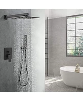 Streamdale Furniture Matte Black 10" Brass Shower System