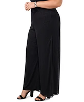 Msk Plus Glitter-Mesh Wide-Leg Palazzo Pants