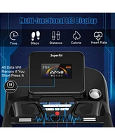 4.75HP Electric Folding Treadmill W/App Auto Incline Preset Programs Speakers