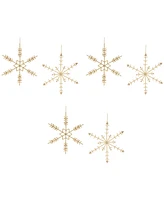 Slickblue Snowflake Ornament (Set of 6) 12"H Iron/Glass Beads