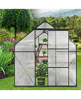 Streamdale Furniture Durable 6x8 Ft Polycarbonate Greenhouse with Raised Base