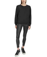 Marc New York Women's Side-Zip Crewneck Pullover Top