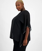 Jm Collection Plus Embellished Chiffon Poncho, Created for Macy's