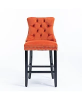 Streamdale Furniture Handcrafted Velvet Barstools with Supportive Backrest
