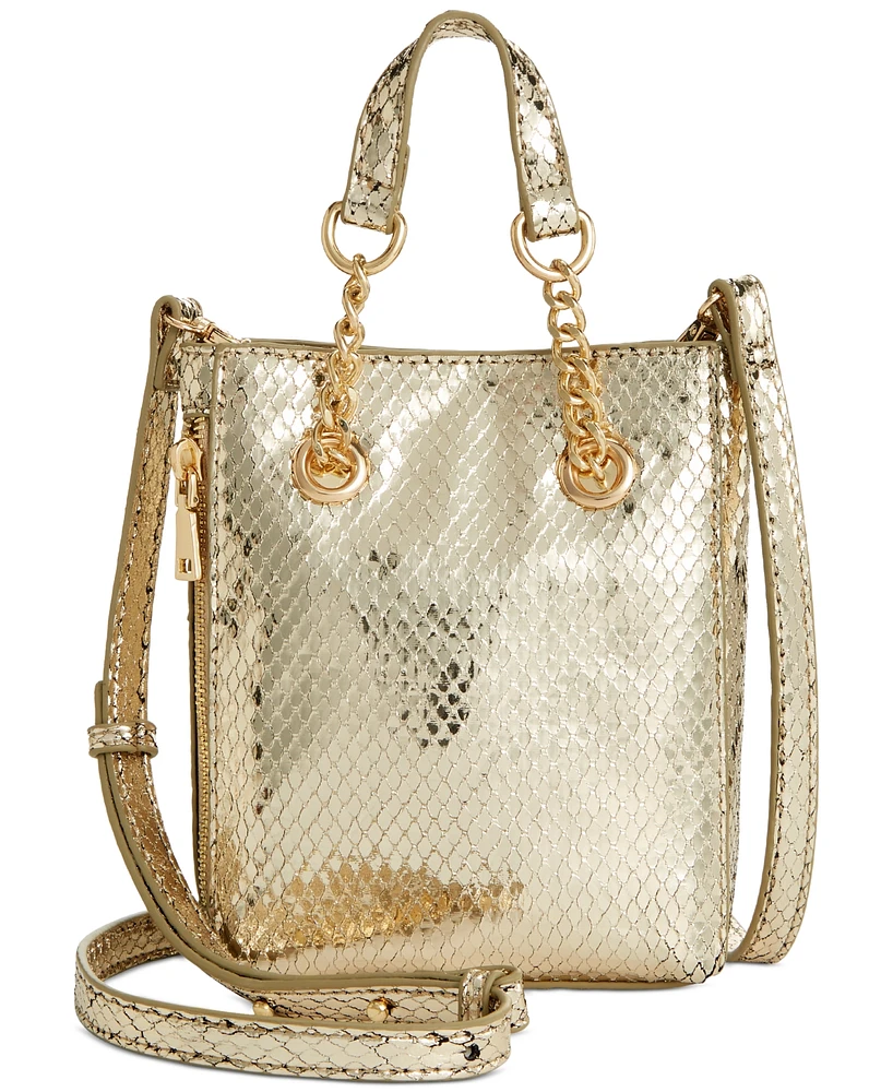 I.n.c. International Concepts Rachell Mini Metallic Snake Crossbody, Created for Macy's