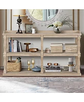 Streamdale Furniture Elegant 3-Tier Console Table with Ample Storage and Artistic Design