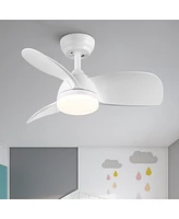 Streamdale Furniture 28 In Integrated Led Ceiling Fan Lighting With White Abs Blade