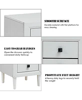 Sugift 2 Pieces Multipurpose Retro Nightstand Set with Drawers