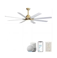 Sofucor 66 Modern Ceiling Fan With Light and Remote Control