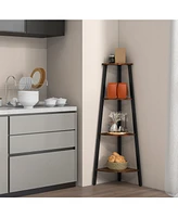 Sugift 4-Tier Industrial Corner Ladder Shelf Display Rack for Home Office