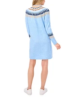 CeCe Women's Fair Isle Long-Sleeve Sweater Dress