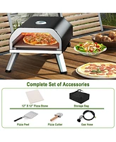 Sugift 15000 Btu Foldable Pizza Oven with Pizza Peel Stone and Cutter