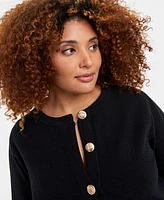 On 34th Trendy Plus Size Milano Crewneck Cardigan, Created for Macy's