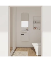 Soft Close Doors Bathroom Vanity With Sink, 16 Inch For Small Bathroom