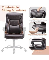 Streamdale Furniture Home Office Chair Ergonomic Pu Leather Desk Chair With Armrests