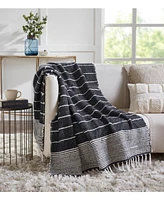 Ihi Home Abigail Woven Throw Blanket I 50"x 70" I Navy