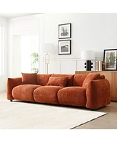 Simplie Fun Mid Century Modern Couch 3-Seater Sofa for Living Room, Bedroom. Orange