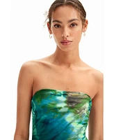 Desigual Women's Tie-dye bandeau swimsuit