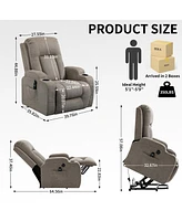 Streamdale Furniture 350 lbs Power Lift Recliner with Massage & Heat (Brown)