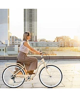 7 Speed, Steel Frame, Multiple Colors 24 Inch Ladies Bicycle