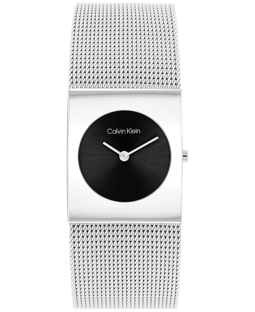 Calvin Klein Women's Pulse Silver Stainless Steel Mesh Watch 26.40mm