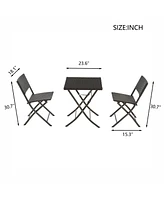 Simplie Fun Durable & Stylish Folding Rattan Bistro Set for Outdoor Comfort
