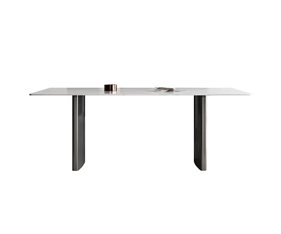 Simplie Fun 70.9" Modern Slate Dining Table: Durable, Stylish, Versatile