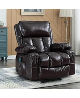 Streamdale Furniture Recliner Chair Heating Massage For Living Room With Rocking Function And Side Pocket(Brown)