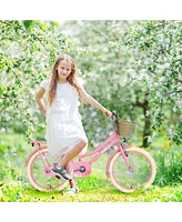 Streamdale Furniture 20" Girls Bike with Basket for 7-10 Year Olds