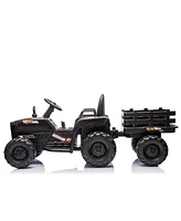 Streamdale Furniture 24V Electric Ride-On Tractor with Trailer, Remote Control, Music, Lights