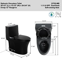 Streamdale Furniture Powerful Dual-Flush Toilet: Water-Saving, Soft-Closing, Easy-Install