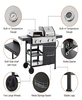 Streamdale Furniture 466 Sq. In. 4-Burner Gas Grill & Griddle Combo with Cover