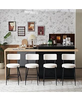 Teddy Fabric Upholstered Bar Stools (Set of 4)