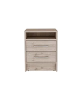 Simplie Fun Nightstand Cartiz, Two Drawers, Dark Finish