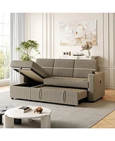 Simplie Fun 85" Corduroy Sofa Bed with Storage