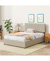 Streamdale Furniture Full Upholstered Platform Bed with Storage and Tufted Headboard