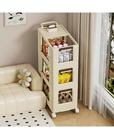 Simplie Fun 3-Tier Rolling Storage Cart with Drawer and Lockable Wheels
