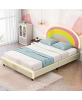 Streamdale Furniture Rainbow Headboard Led Platform Bed