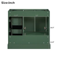36" Green Traditional Bathroom Vanity Cabinet with Ample Storage