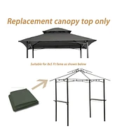 Streamdale Furniture 8x5FT Grill Gazebo Replacement Canopy, Double Tiered Bbq Tent Roof Top Cover