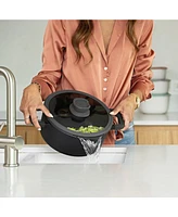 BergHOFF Leo Stone+ Nonstick Ceramic 10" Stock Pot with Lid Recycled, 4.6qt