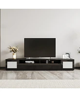 Streamdale Furniture Modern Rattan Entertainment Center for Up to 90" TVs