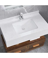 Streamdale Furniture Rectangular Undermount Bathroom Sink With Overflow