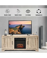 Gymax Tv Stand Entertainment Center Console Home Media Storage W/ 2 Doors for 65" Tv