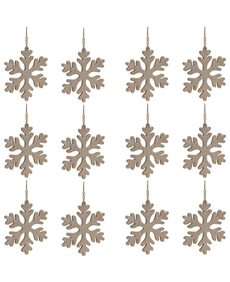 Slickblue Snowflake Ornament (Set of 12) 8"H Wood