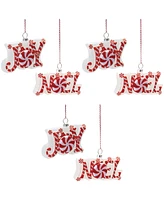 Slickblue Set of 6 Joy and Noel Ornaments for Festive Holiday Cheer